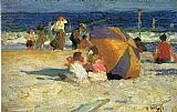 Edward Henry Potthast Beach Umbrella painting
